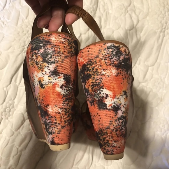 FARYL Robin WOMEN'S Two Tone WEDGE SANDALS LEATHER US SIZE 9 Anthropologie UO - Picture 8 of 9